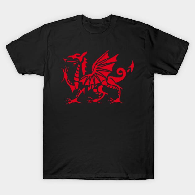 Stylized Welsh Red Dragon T-Shirt by Pixelchicken